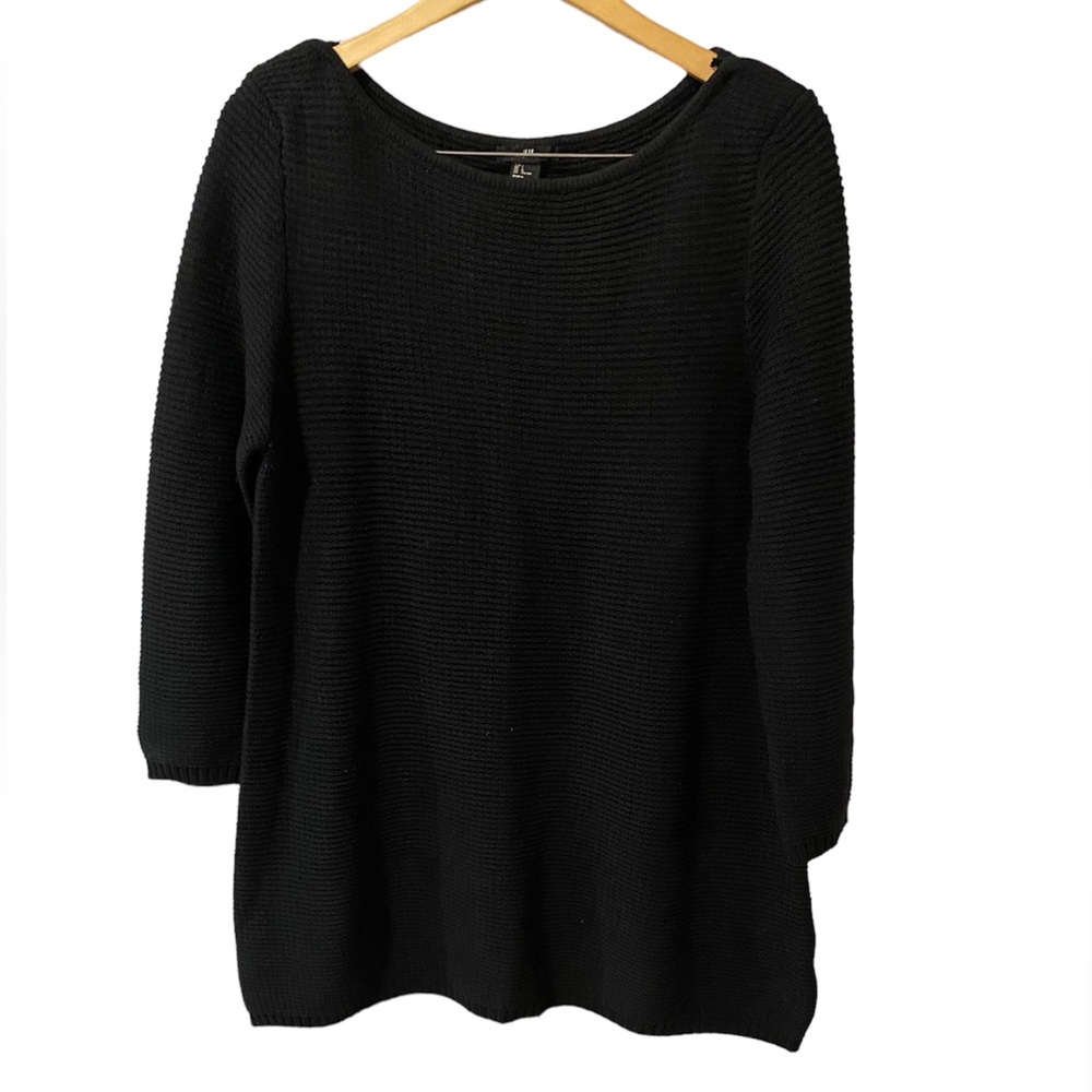 H&M CHUNKY KNIT SWEATER COLOR BLACK SIZE L